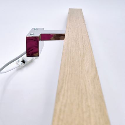 Brilagi - LED kupatilsko osvetljenje za ogledalo WOODY MIRROR LED/15W/230V 90 cm IP44 hrast/sjajni hrom