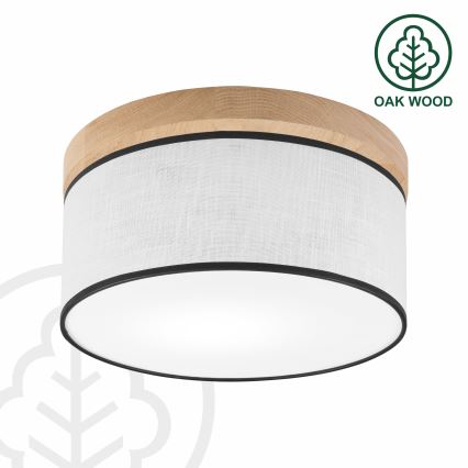 Brilagi - LED plafonjera BELLADONNA 1xE27/15W/230V Ø 30 cm bela/hrast