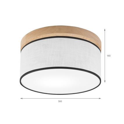 Brilagi - LED plafonjera BELLADONNA 1xE27/15W/230V Ø 30 cm bela/hrast