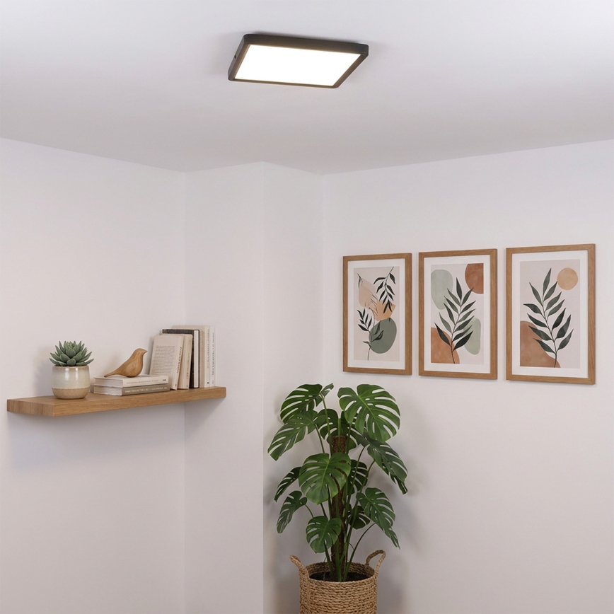 Brilagi - LED plafonjera ESTELA SQUARE LED/24W/230V 31x31 cm crna