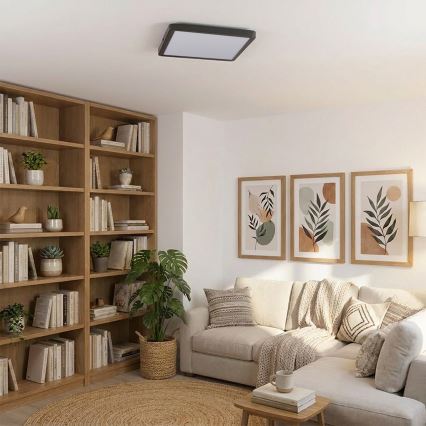 Brilagi - LED plafonjera ESTELA SQUARE LED/24W/230V 31x31 cm crna