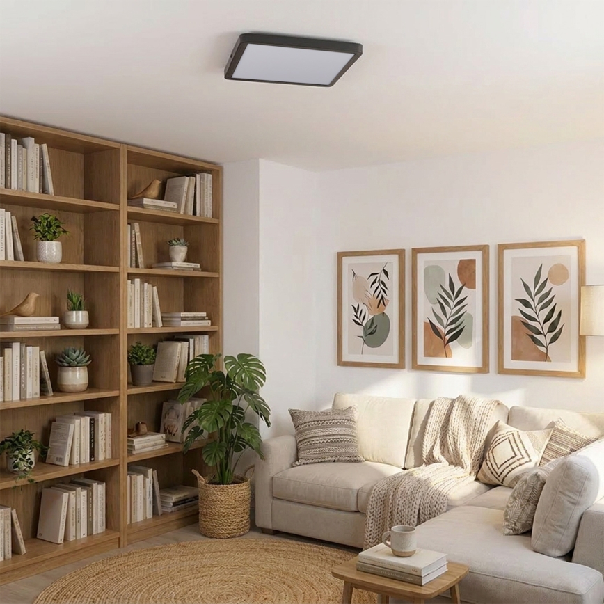 Brilagi - LED plafonjera ESTELA SQUARE LED/24W/230V 31x31 cm crna