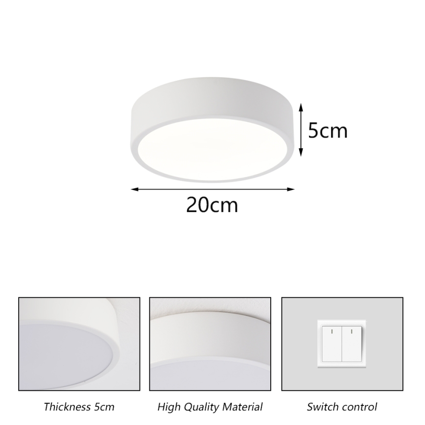 Brilagi - LED plafonjera POOL LED/18W/230V 3000/4000/6000K, prečnika 20 cm, bela