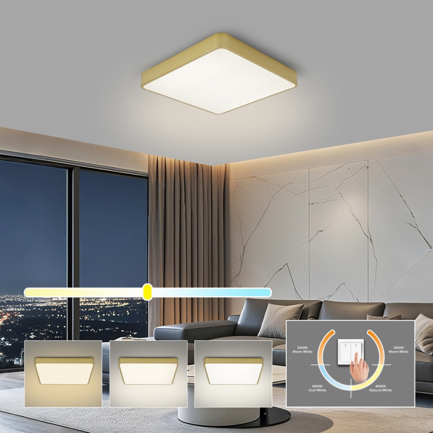 Brilagi - LED plafonjera POOL LED/48W/230V 3000/4500/6000K 50x50 cm zlatna