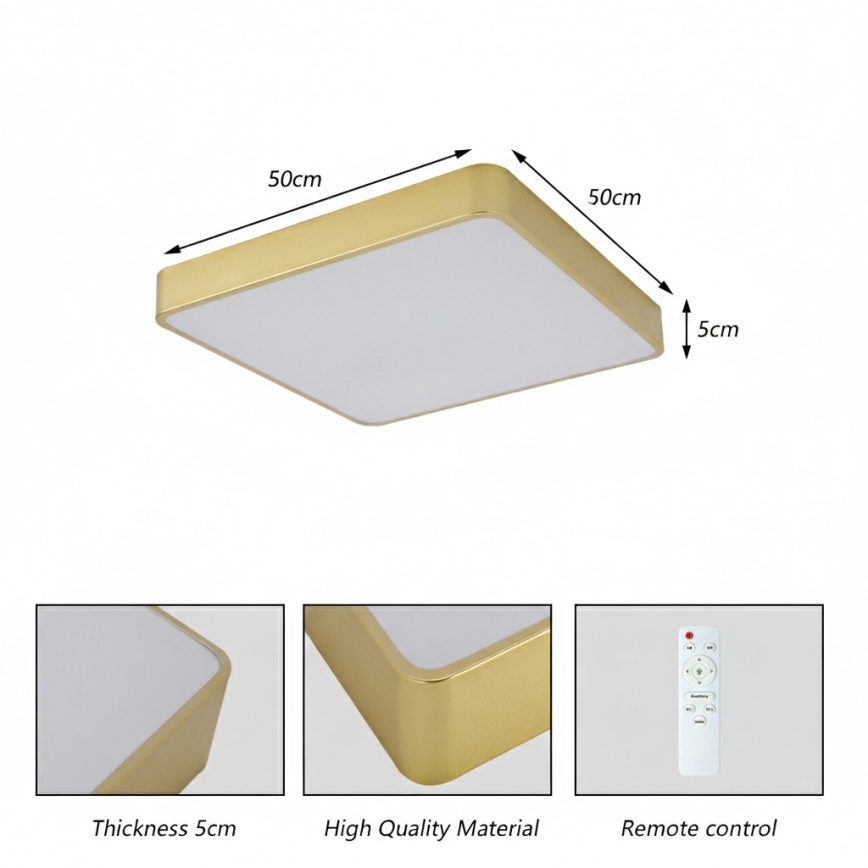 Brilagi - LED plafonjera POOL LED/48W/230V 3000/4500/6000K 50x50 cm zlatna
