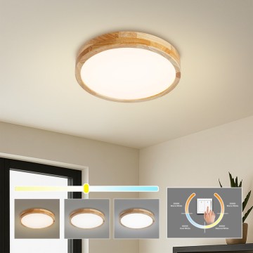 BRILAGI - LED plafonjera WOODLINE LED/24W/230V 3000/4000/6000K hrast prečnik 30 cm
