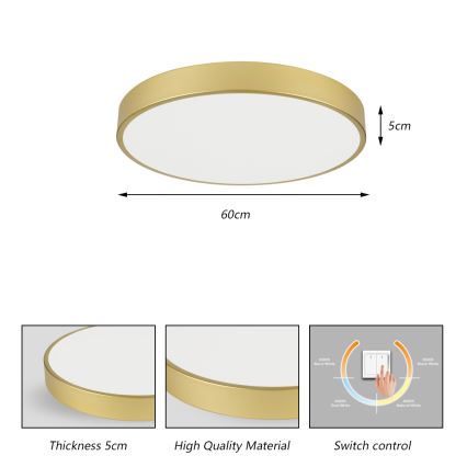 Brilagi - LED plafonska lampa POOL LED/60W/230V 3000/4000/6000K prečnik 60 cm zlatna