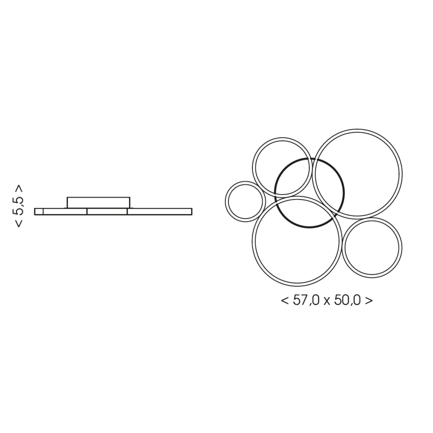 Brilagi - LED plafonska svetiljka ECHO LED/60W/230V 4000K 50x57 cm crna