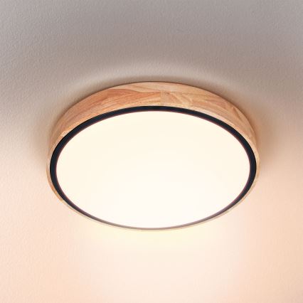 Brilagi - prigušiva LED stropna svetiljka GLORIA LED/48W/230V 3000-6500K hrast prečnik 40 cm + daljinski upravljač