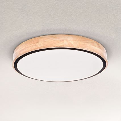 Brilagi - prigušiva LED stropna svetiljka GLORIA LED/48W/230V 3000-6500K hrast prečnik 40 cm + daljinski upravljač