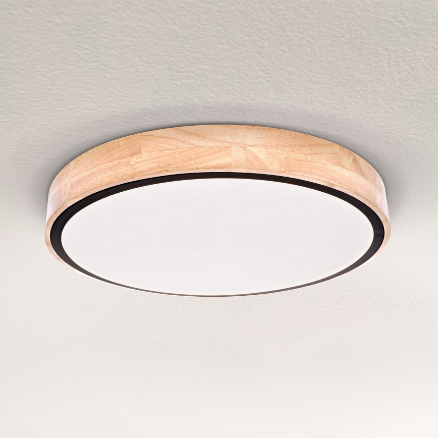 Brilagi - prigušiva LED stropna svetiljka GLORIA LED/48W/230V 3000-6500K hrast prečnik 40 cm + daljinski upravljač