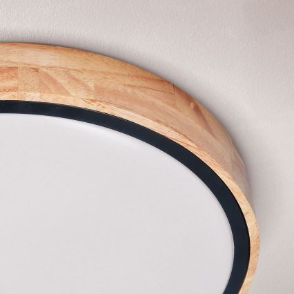 Brilagi - prigušiva LED stropna svetiljka GLORIA LED/48W/230V 3000-6500K hrast prečnik 40 cm + daljinski upravljač
