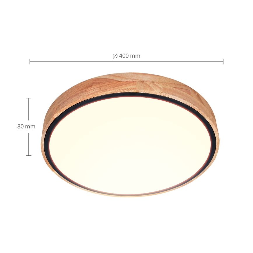 Brilagi - prigušiva LED stropna svetiljka GLORIA LED/48W/230V 3000-6500K hrast prečnik 40 cm + daljinski upravljač