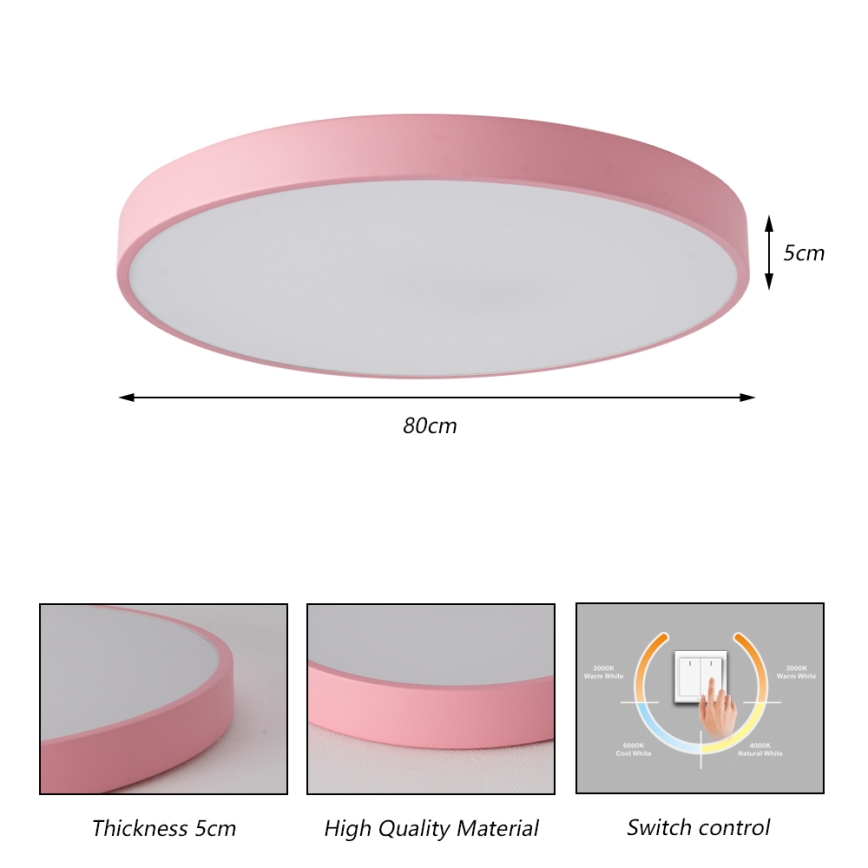 Brilagi - LED plafonsko svetlo POOL LED/100W/230V 3000/4000/6000K prečnik 80 cm ružičasto