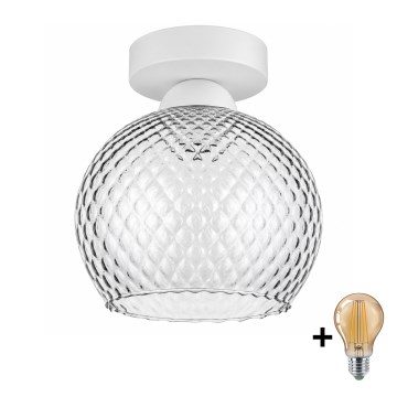 BRILAGI - LED plafonska svetiljka RETRO GLASS 1xE27/60W/230V Ø 18 cm bela/zadimljeno siva