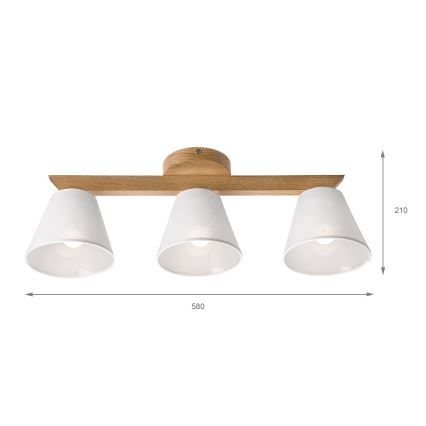 Brilagi - LED Plafonski luster ANTHONY 3xE14/40W/230V hrast/bela