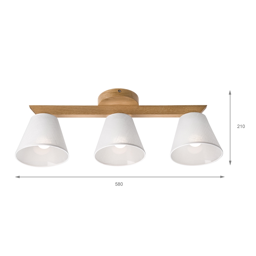 Brilagi - LED Plafonski luster ANTHONY 3xE14/40W/230V hrast/bela