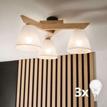 Brilagi - LED Plafonski luster ANTHONY 3xE14/40W/230V hrast/bela