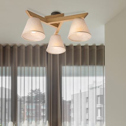 Brilagi - LED plafonski luster ANTHONY 3xE14/40W/230V hrast/bež