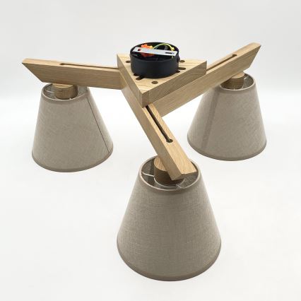 Brilagi - LED plafonski luster ANTHONY 3xE14/40W/230V hrast/bež