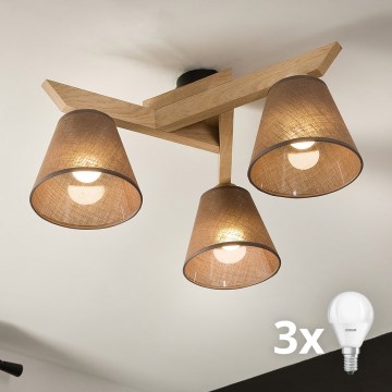 Brilagi - LED Plafonski luster ANTHONY 3xE14/40W/230V hrast/braon