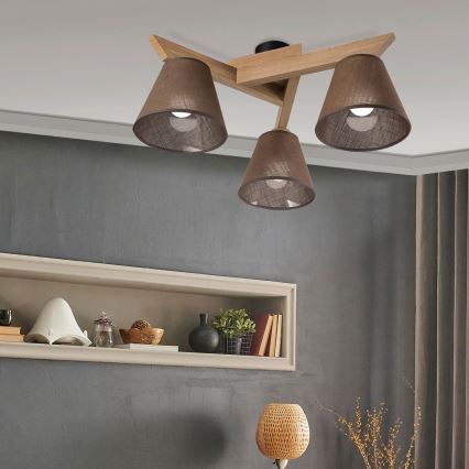 Brilagi - LED Plafonski luster ANTHONY 3xE14/40W/230V hrast/braon