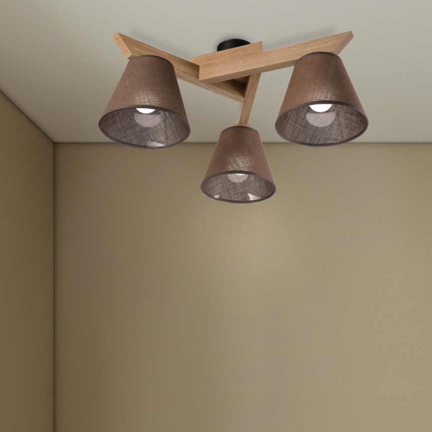 Brilagi - LED Plafonski luster ANTHONY 3xE14/40W/230V hrast/braon