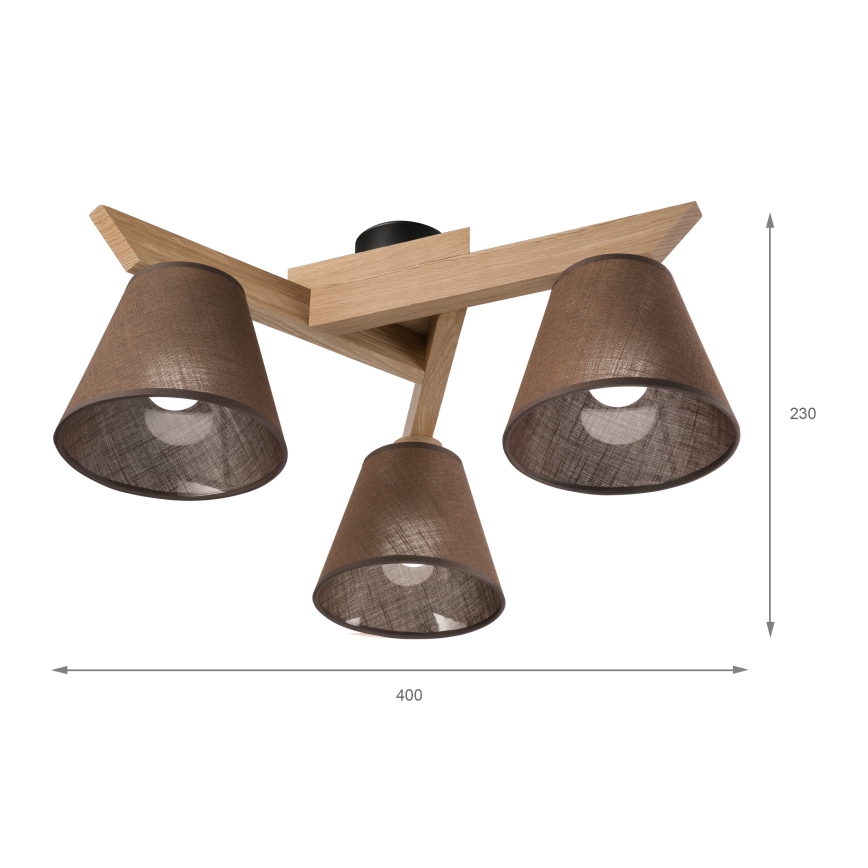 Brilagi - LED Plafonski luster ANTHONY 3xE14/40W/230V hrast/braon