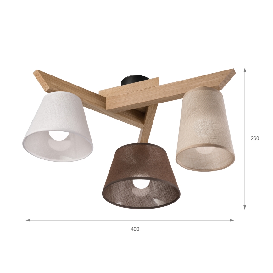 Brilagi - LED plafonski luster ANTHONY 3xE14/40W/230V hrast