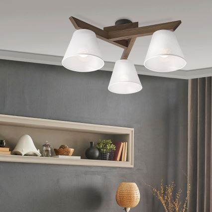 Brilagi - LED  Plafonski luster ANTHONY 3xE14/40W/230V hrast orah/bela