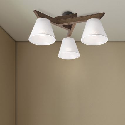 Brilagi - LED  Plafonski luster ANTHONY 3xE14/40W/230V hrast orah/bela