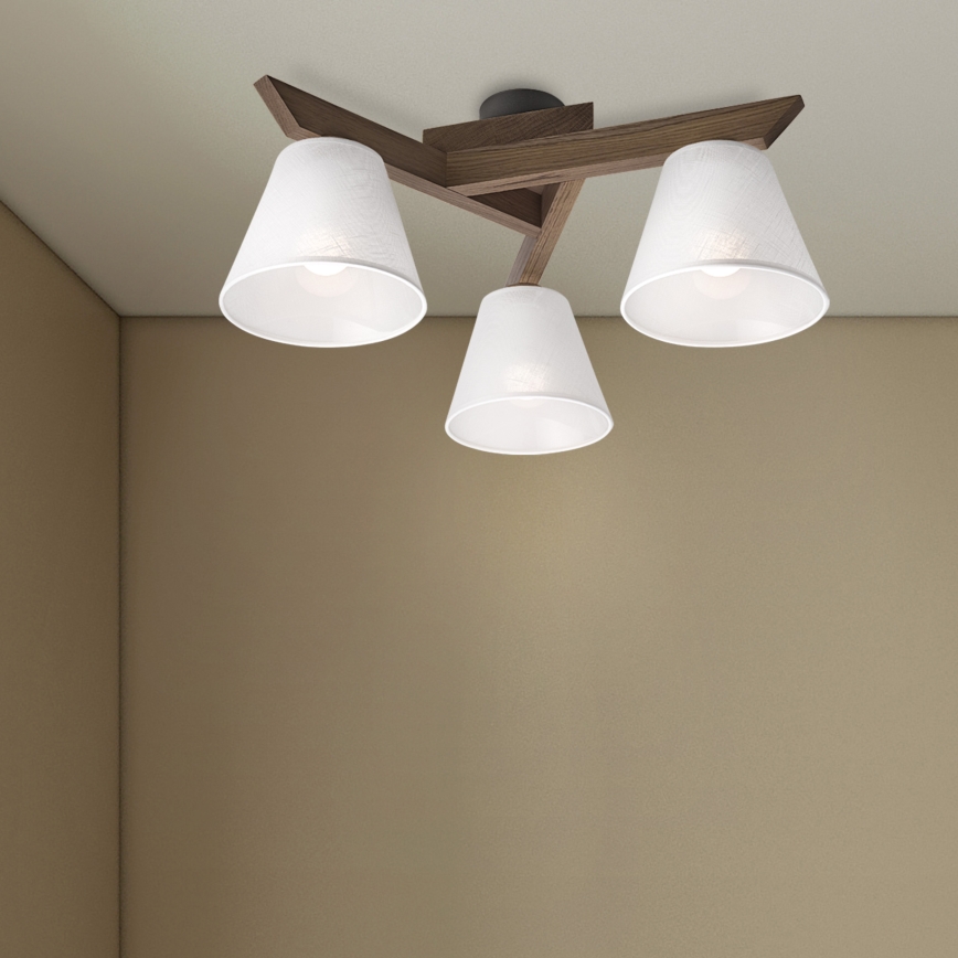 Brilagi - LED  Plafonski luster ANTHONY 3xE14/40W/230V hrast orah/bela