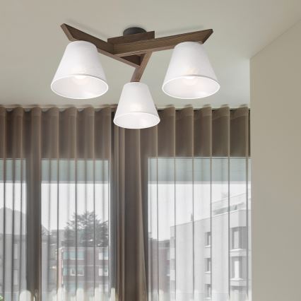 Brilagi - LED  Plafonski luster ANTHONY 3xE14/40W/230V hrast orah/bela