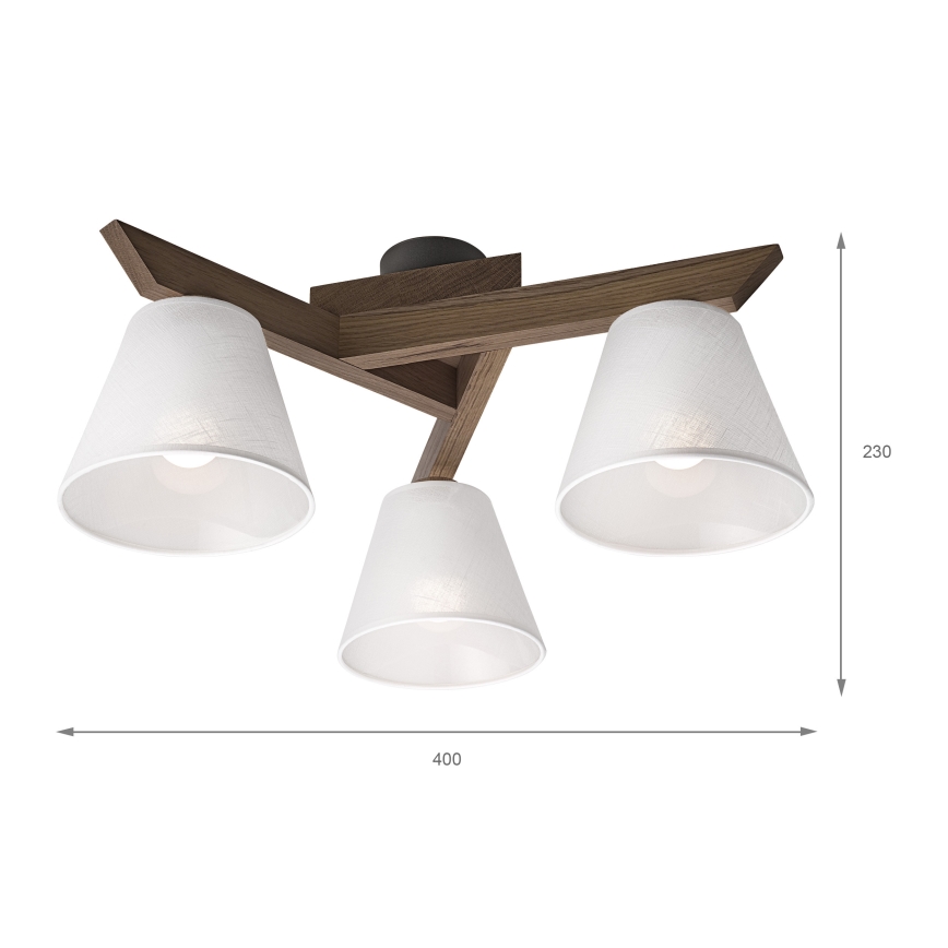 Brilagi - LED  Plafonski luster ANTHONY 3xE14/40W/230V hrast orah/bela