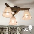 Brilagi - LED Plafonski luster ANTHONY 3xE14/40W/230V hrast orah/bež