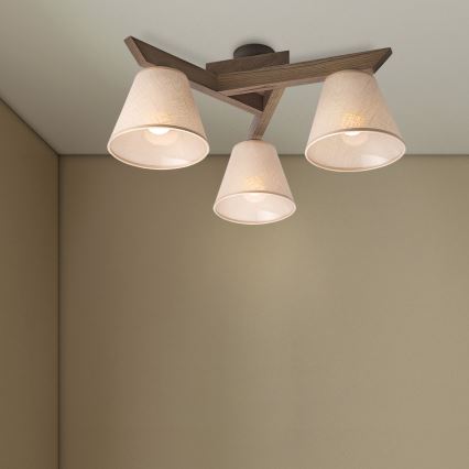 Brilagi - LED Plafonski luster ANTHONY 3xE14/40W/230V hrast orah/bež
