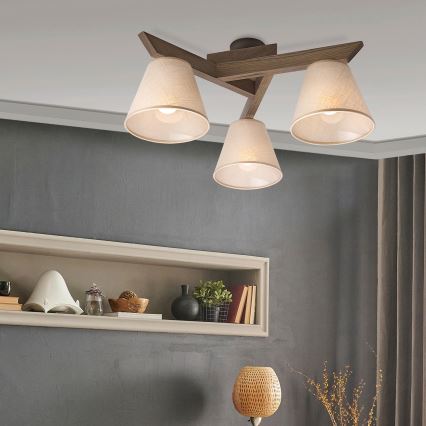 Brilagi - LED Plafonski luster ANTHONY 3xE14/40W/230V hrast orah/bež