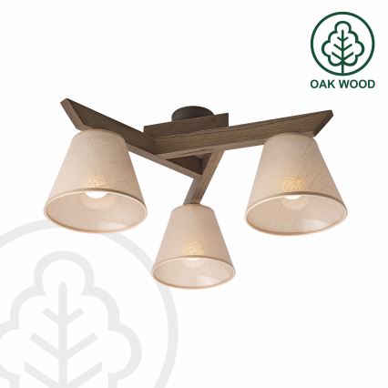 Brilagi - LED Plafonski luster ANTHONY 3xE14/40W/230V hrast orah/bež