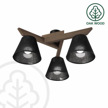 Brilagi - LED  Plafonski luster ANTHONY 3xE14/40W/230V hrast orah/crna