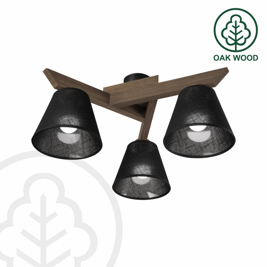 Brilagi - LED  Plafonski luster ANTHONY 3xE14/40W/230V hrast orah/crna