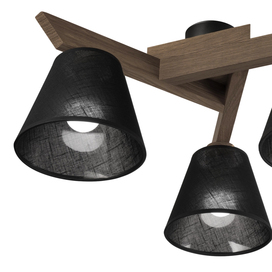 Brilagi - LED  Plafonski luster ANTHONY 3xE14/40W/230V hrast orah/crna