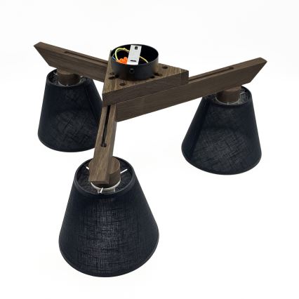 Brilagi - LED  Plafonski luster ANTHONY 3xE14/40W/230V hrast orah/crna