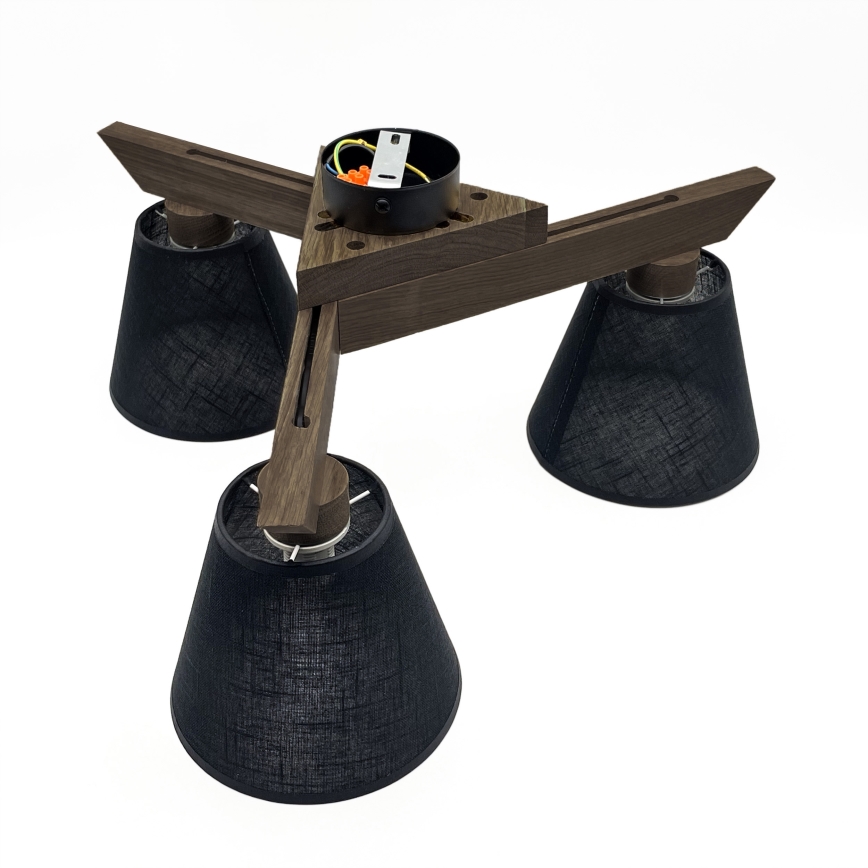 Brilagi - LED  Plafonski luster ANTHONY 3xE14/40W/230V hrast orah/crna