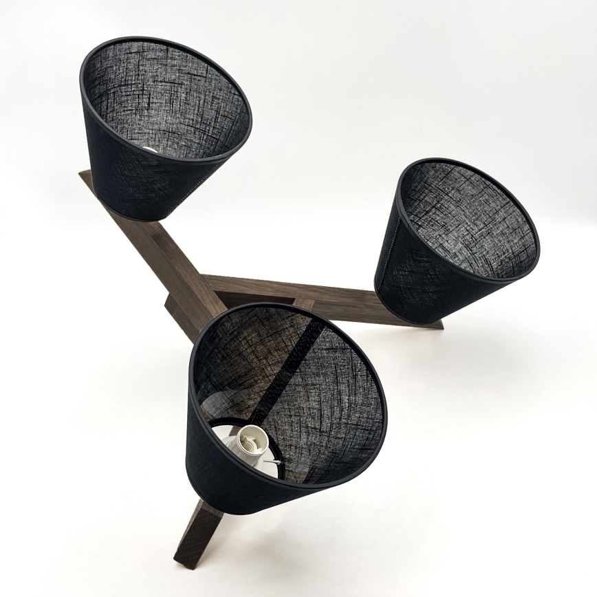 Brilagi - LED  Plafonski luster ANTHONY 3xE14/40W/230V hrast orah/crna