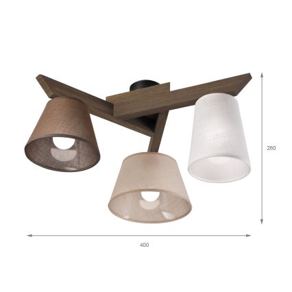 Brilagi - LED  plafonski luster ANTHONY 3xE14/40W/230V hrast orah