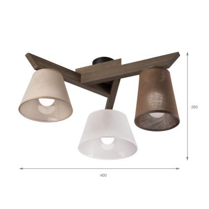 Brilagi - LED Plafonski luster ANTHONY 3xE14/40W/230V hrast/orah