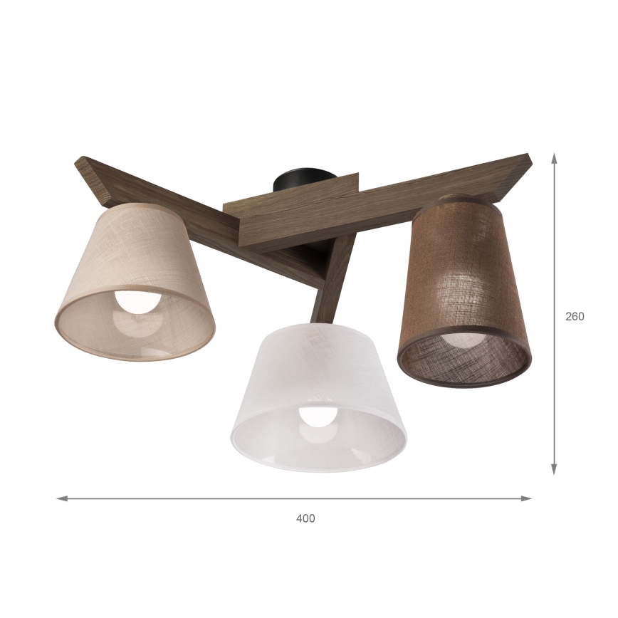 Brilagi - LED Plafonski luster ANTHONY 3xE14/40W/230V hrast/orah