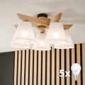 Brilagi - LED plafonski luster ANTHONY 5xE14/40W/230V hrast/bela