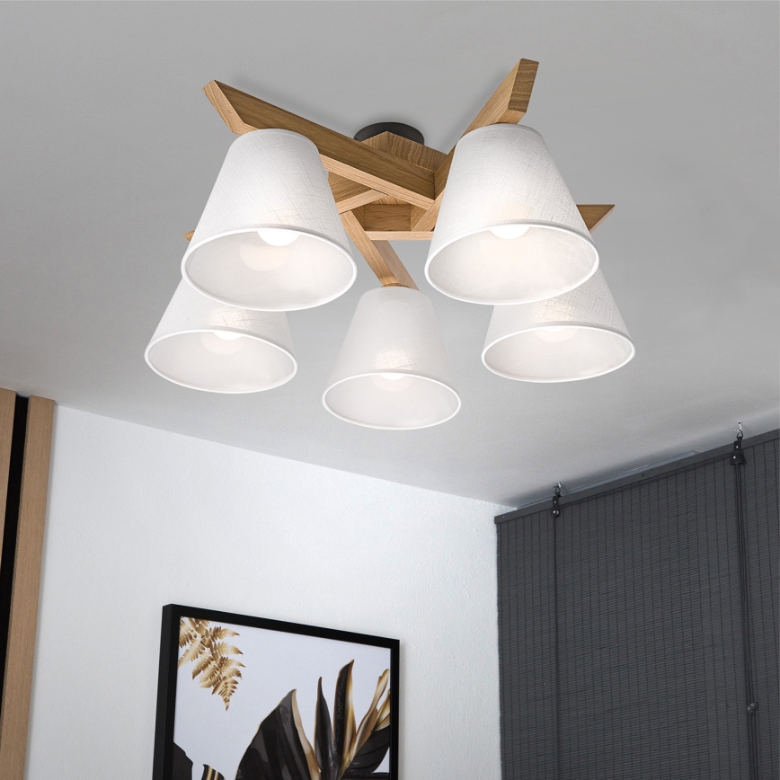 Brilagi - LED plafonski luster ANTHONY 5xE14/40W/230V hrast/bela