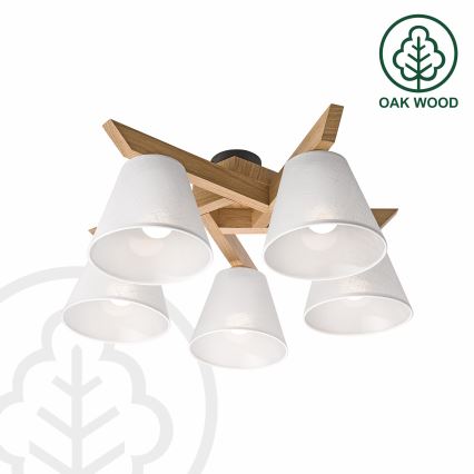 Brilagi - LED plafonski luster ANTHONY 5xE14/40W/230V hrast/bela
